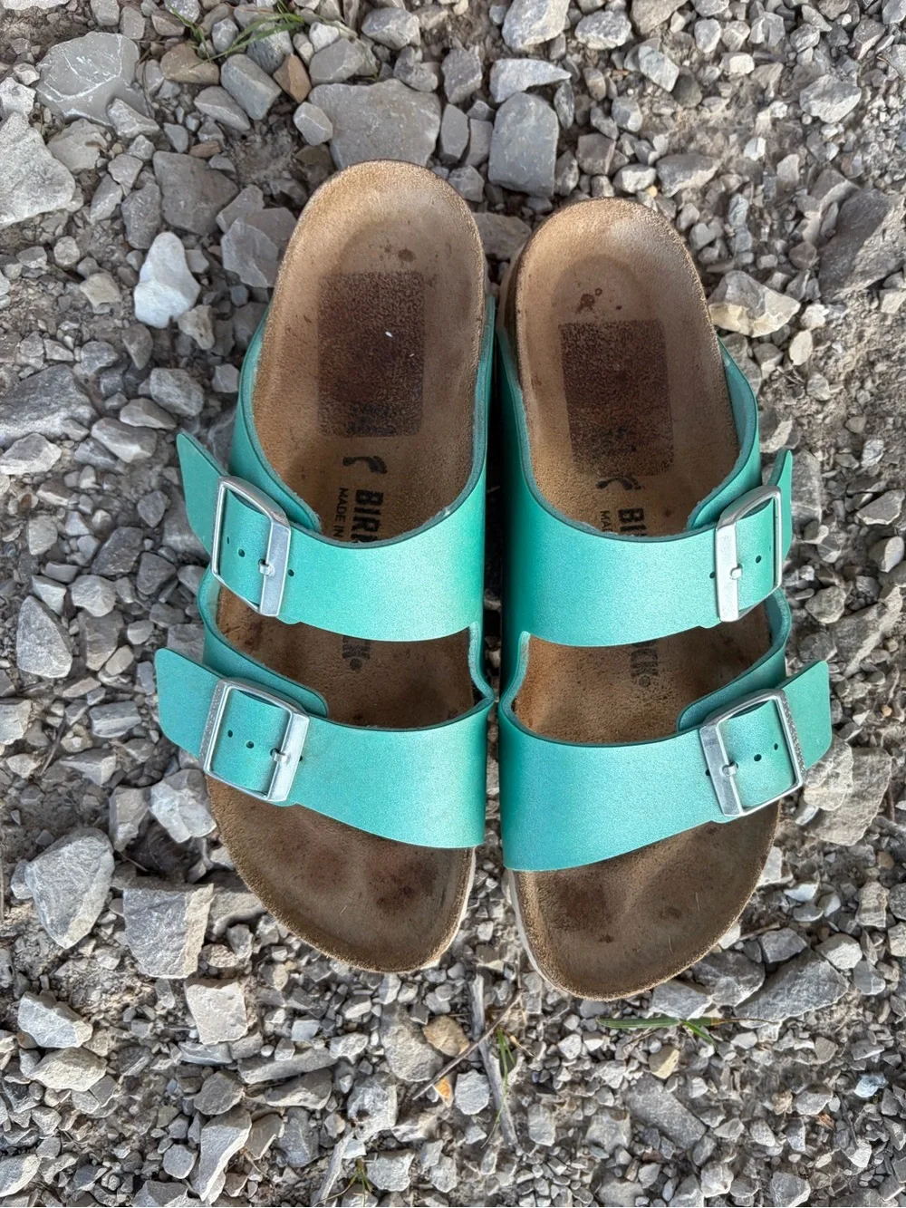 Birkenstock Womens Arizona Two-Strap Sandals - Teal - size 41